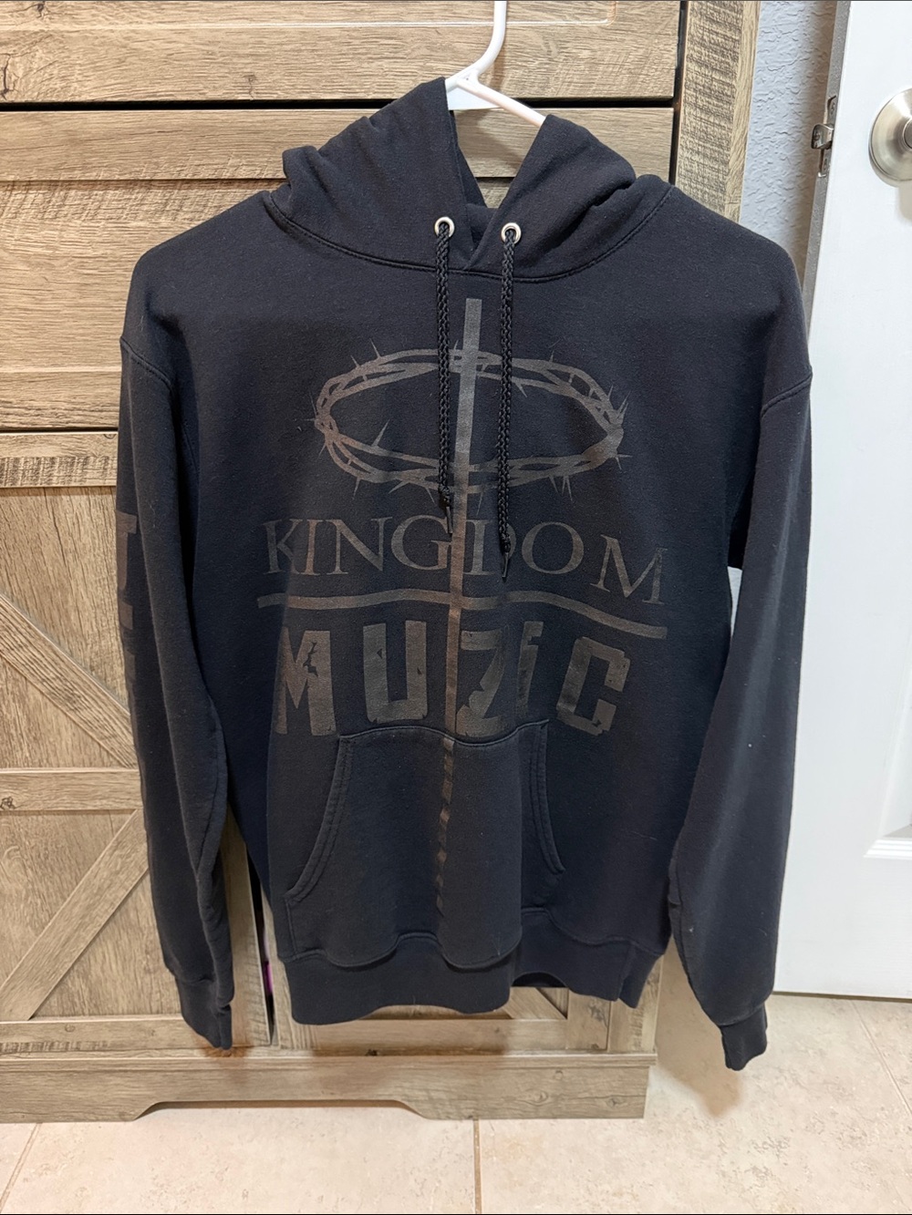 Hanes Black Hoodie with Subtle Front/Back Graphic